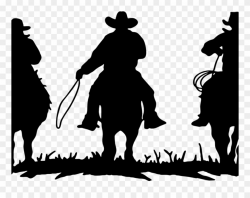 Cowboys Riding Horses Silhouette Clipart (#1492565) - PinClipart