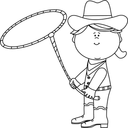 western black and white clip art | Black and White Cowgirl ...