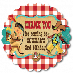 Vintage Cowboys and Indians Birthday Favor Tags [DI-344FT ...