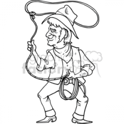cartoon cowboy roper clipart. Royalty-free clipart # 372082