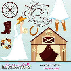 Western Wedding Cute Digital Clipart - Commercial Use OK ...