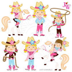 Just Cowgirls Digital Clipart Cowgirl Graphics Cowgirl Clip