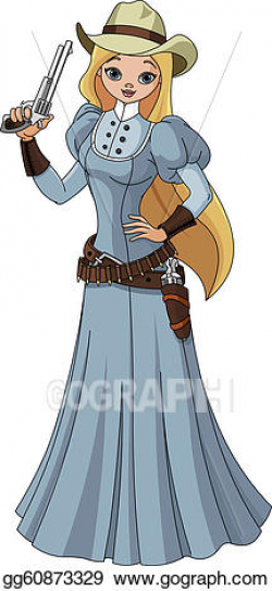 Vector Stock - wild west. young cowgirl. Clipart ...