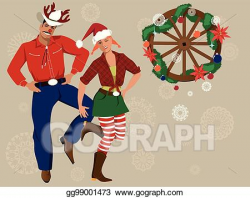 EPS Vector - Country-western christmas background. Stock ...