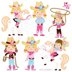 Just Cowgirls Digital Clipart, Cowgirl Graphics, Cowgirl ...