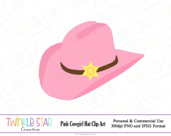 INSTANT DOWNLOAD, Pink Cowgirl Hat Digital Clipart, Cowboy Party, Western,  Graphic, (Single Clip Art Image) PNG, Personal & Commercial Use