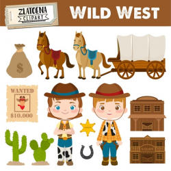 Wild West Digital Clipart Cowboy clip art Cowgirl graphics Sheriff Horse  Saloon Western clipart Digital scrapbooking Digital clipart