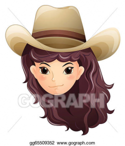 Vector Illustration - A pretty face of a cowgirl. EPS ...