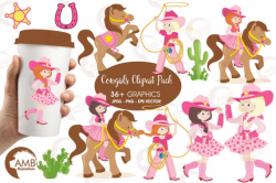 Cowgirl Clipart, Cowboy clipart, rodeo clipart, horse ...