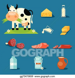 Vector Clipart - Dairy products. Vector Illustration ...