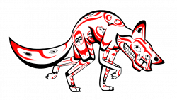 Coyote the Trickster styled in the Tlingit Native American art style ...