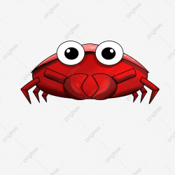 Hand Drawn Big Crab Cartoon Crab Red Crab Wide Eyed Crab ...