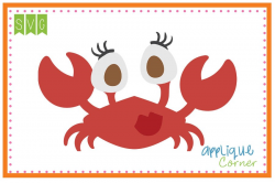 Applique Corner Crab Girl Big Eye Cuttable SVG Clipart