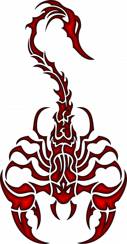 Clipart - Sleek Tribal Scorpion Crimson
