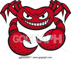 Vector Illustration - Angry crab mascot. EPS Clipart ...