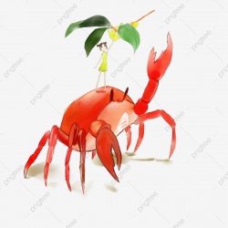 Crab Hairy Crab Steamed Crab Lovely, Hand Painted, Aquatic ...