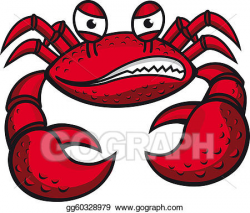 Vector Stock - Angry crab with claws. Clipart Illustration ...