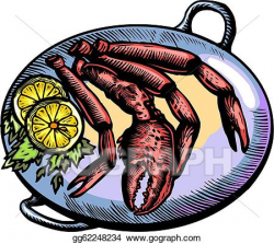 Clipart - A serving of crab legs dinner. Stock Illustration ...