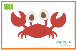 Applique Corner Crab Boy Big Eye Cuttable SVG Clipart
