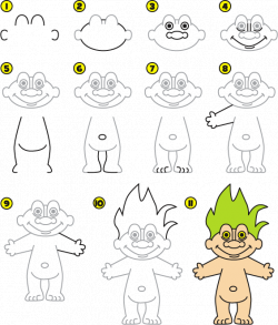 How To Draw A Troll Doll | How To Draw | Pinterest | Dolls, Drawing ...