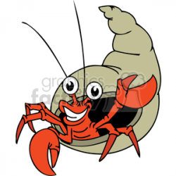 happy crab waving hello clipart. Royalty-free clipart # 377327