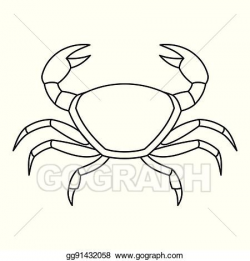 Vector Art - Crab icon, outline style. EPS clipart ...