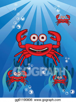 EPS Illustration - Crab group underwater. Vector Clipart ...
