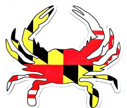 Maryland Flag Crab Shaped Car Magnet
