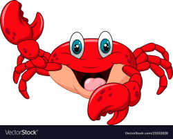 Cartoon happy crab isolated on white background Vector Image ...