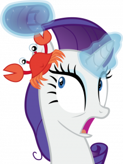 Rarity with a crab in her mane by pink1ejack on DeviantArt