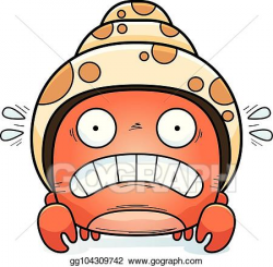 Vector Illustration - Scared little hermit crab. EPS Clipart ...