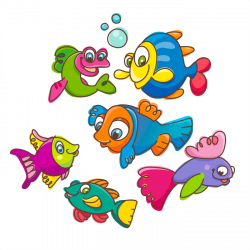 Underwater World Wallstickers for Children, 6 Minnows Sticker