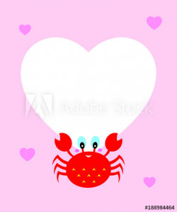 cute crab valentine greeting card - Buy this stock vector ...