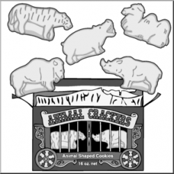 Clip Art: Animal Crackers Grayscale I abcteach.com | abcteach