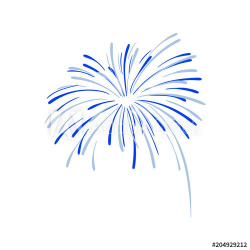 Hand Drawn Firework Explosion, Blue Cracker, Vector. - Buy ...
