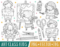 Cute School Kids Clipart Images, Cute School Clip Art, Art Class Kids  Clipart, Cute Craft Clipart, Classroom Clipart, Kindergarten Clipart