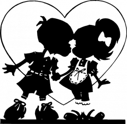 Free Image on Pixabay - Love, Kiss, Boy, Girl, Heart | Silhouettes ...