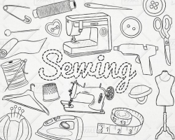 Doodle Sewing Vector Pack, Sew Craft Clipart, Handmade Clipart, Tailoring  Clipart, Needle, Thread Clipart, Sewing Stickers, SVG, PNG file