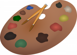 Clipart - Palette and paintbrushes