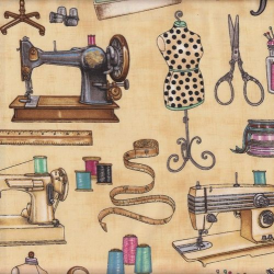 sewing themed fabric | Sewing theme love it... | Sewing Room ...