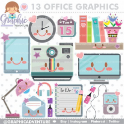 Office Stuff Clipart, Office Stuff Graphics, COMMERCIAL USE ...