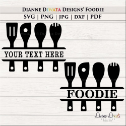 Kitchen Utensil SVG, Foodie Clipart, Kitchen Signs Personalized Wall Decal,  Kitchen Wall Art, Kitchen Printable, Kitchen Custom Sign