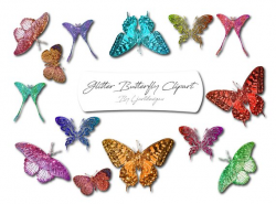 Glitter Butterflies Clipart, Butterfly, Scrapbooking, Crafts ...
