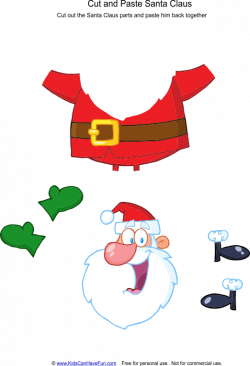 Cut and Paste Santa Claus Worksheet | Yedu | Pinterest | Santa and Cards