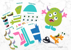 Build A Monster Free Printable Craft Kit | Somewhat Simple