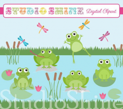 Frog Fun | Cute Frog Clip Art | Digital Clip Art Vector EPS ...