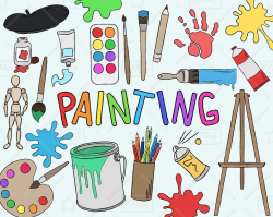 Painting Clipart Vector Pack, Art Clipart, Hobby Clipart, Painter Clipart,  Art Class Clipart, Painting Tools,Art Class Graphics,SVG,PNG file