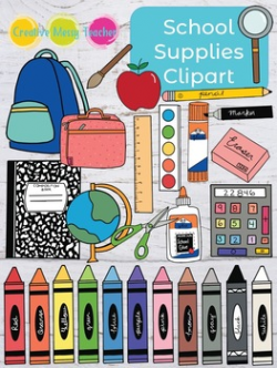 School Supplies Clipart - School Supplies Doodles