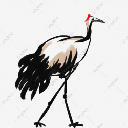 Hand Painted Animal Protection Cute Animal Red-crowned Crane ...