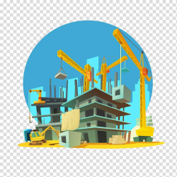 Brown crane tower beside building illustration ...